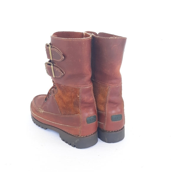 Vintage Polo Ralph Lauren Leather Boots Buckle - Picture 5 of 9